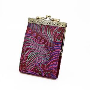 Peacock Pattern RFID Card Wallet | Purple/Fuchsia